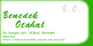 benedek otahal business card